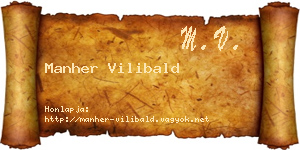 Manher Vilibald névjegykártya